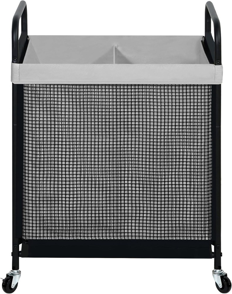 Laundry Hamper 3 Section 120L Rolling Laundry Sorter Cart W/ Removable &