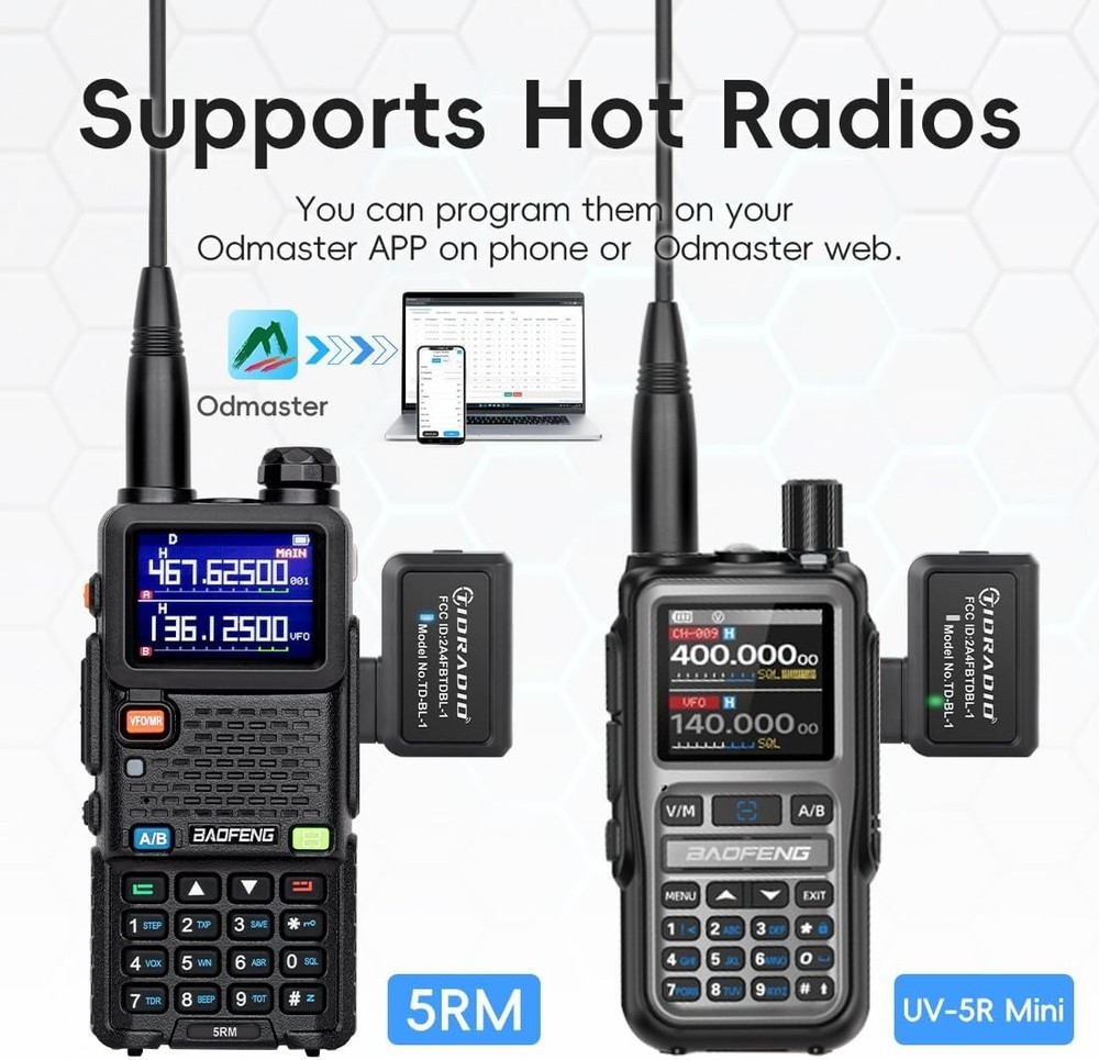 Ham Radio Wireless Programmer Adapter APP and PC Program for Baofeng UV-5R an...