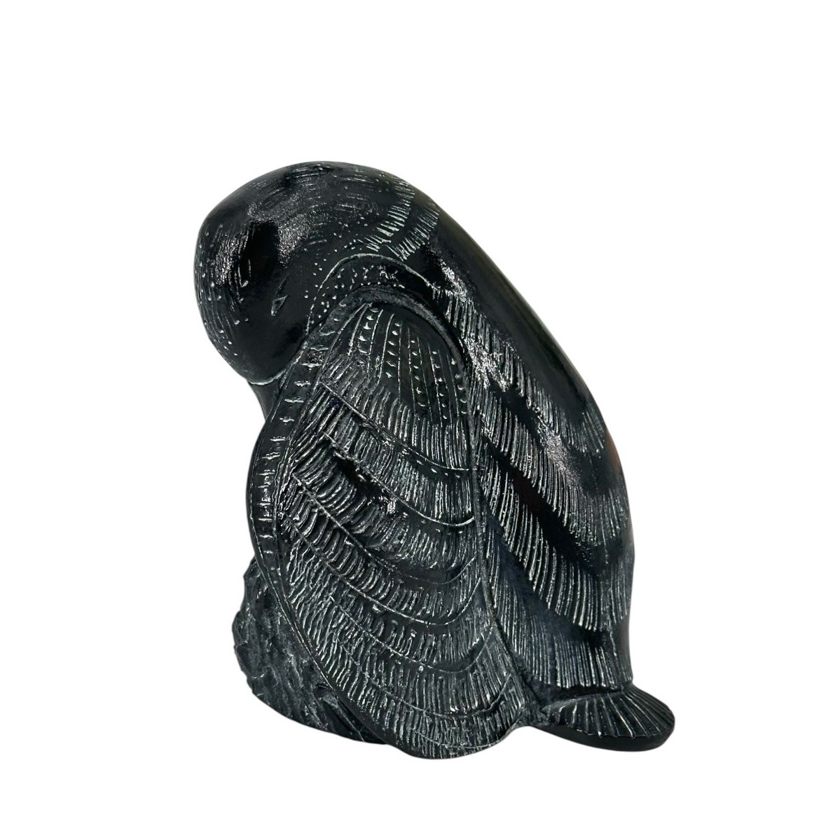 Vintage Canada Aardvark Swan Canadian Goose Duck Hand Carved Soapstone Black