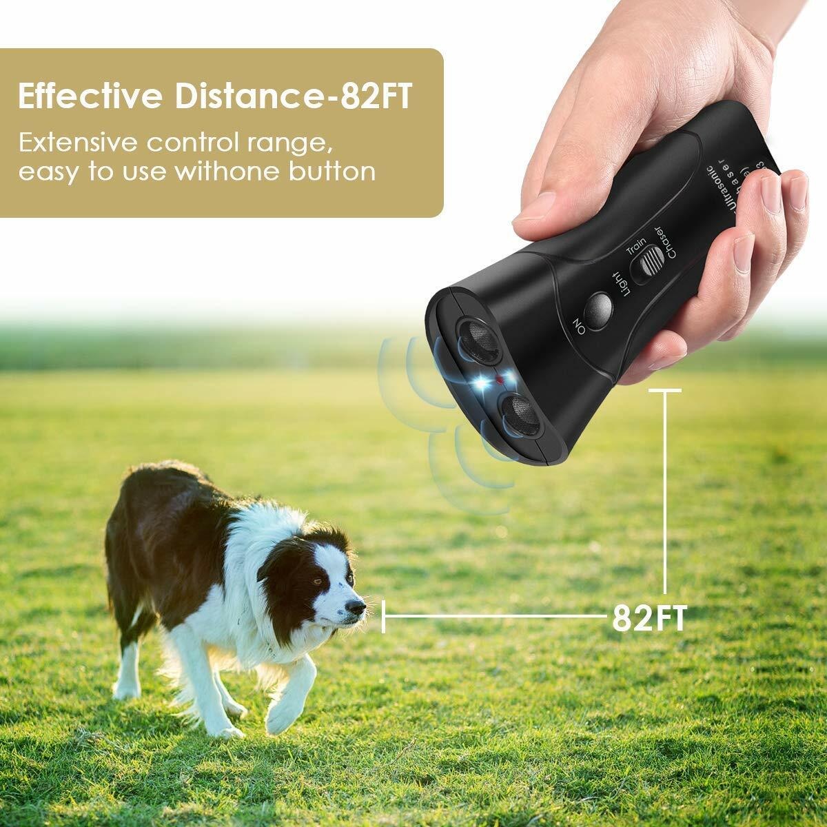 Ultrasonic Anti Dog Barking Device Pet Trainer LED Light Gentle Chaser Style Lot