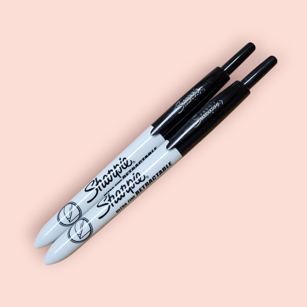 SHARPIE Retractable Permanent Markers, Ultra Fine Point, Black, 2 Count