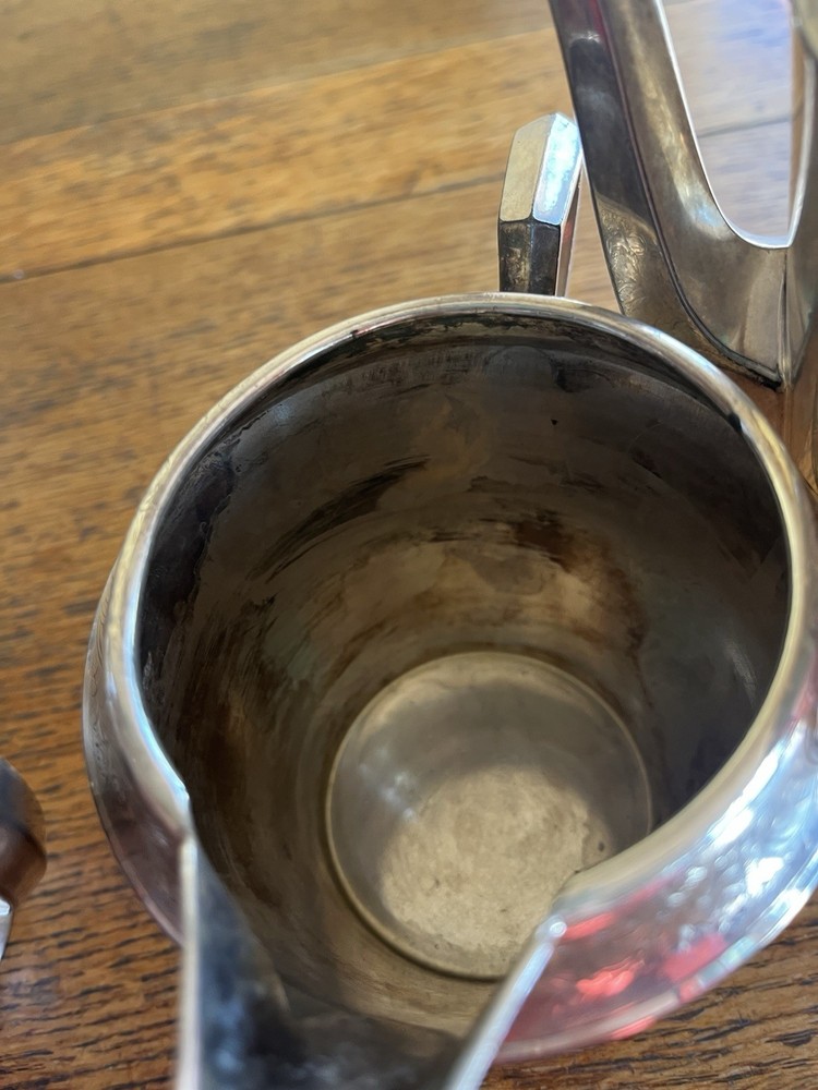 Antique 1881 Rogers 5016 Silver Plate Tea Pot, Creamer and Sugar