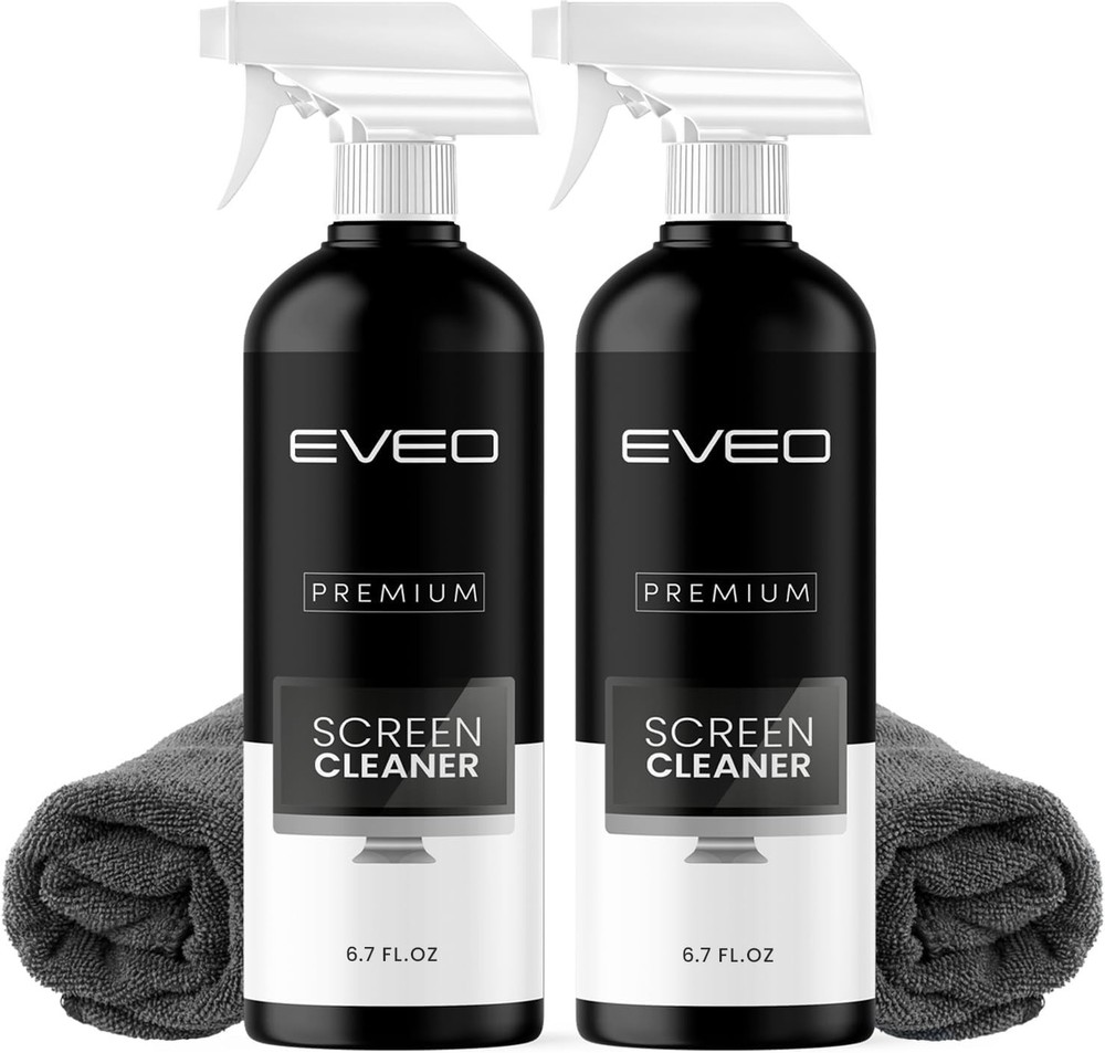 Plush Microfiber Cloth + TV Screen Cleaner Spray