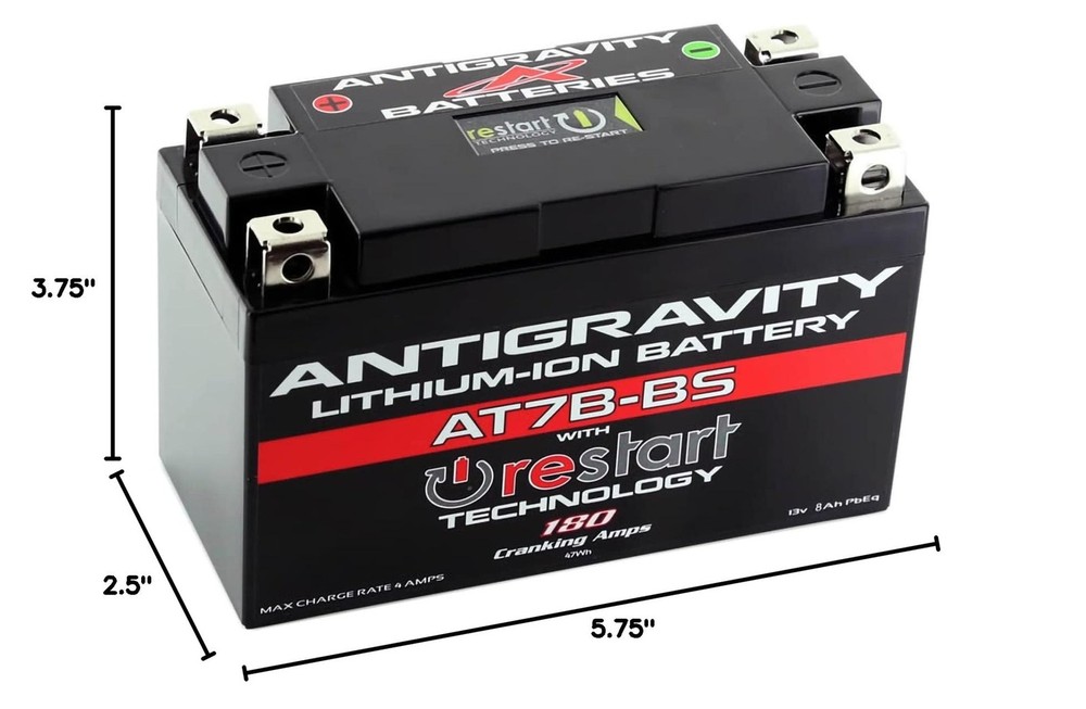 Antigravity AT7B Performance Lithium Motorcycle Powersport Battery with Built...