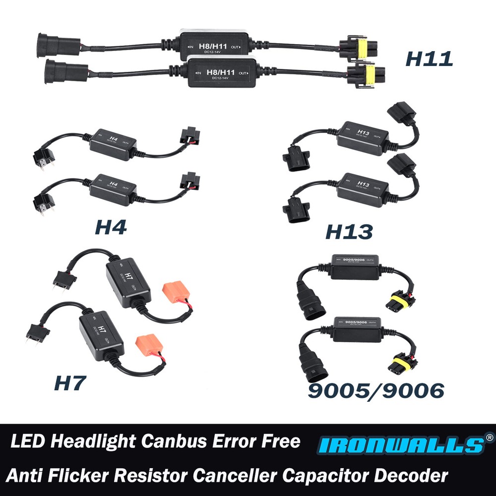 LED Headlight Canbus Decoder Error Free Warning Canceller Anti Flicker Plug&Play