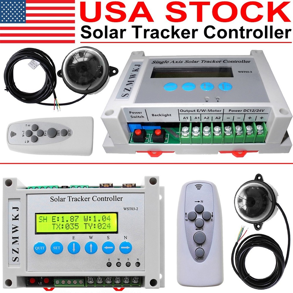 Single/Dual Axis Solar Electronic Tracker Controller W/ Light Sensor W/IR Remote