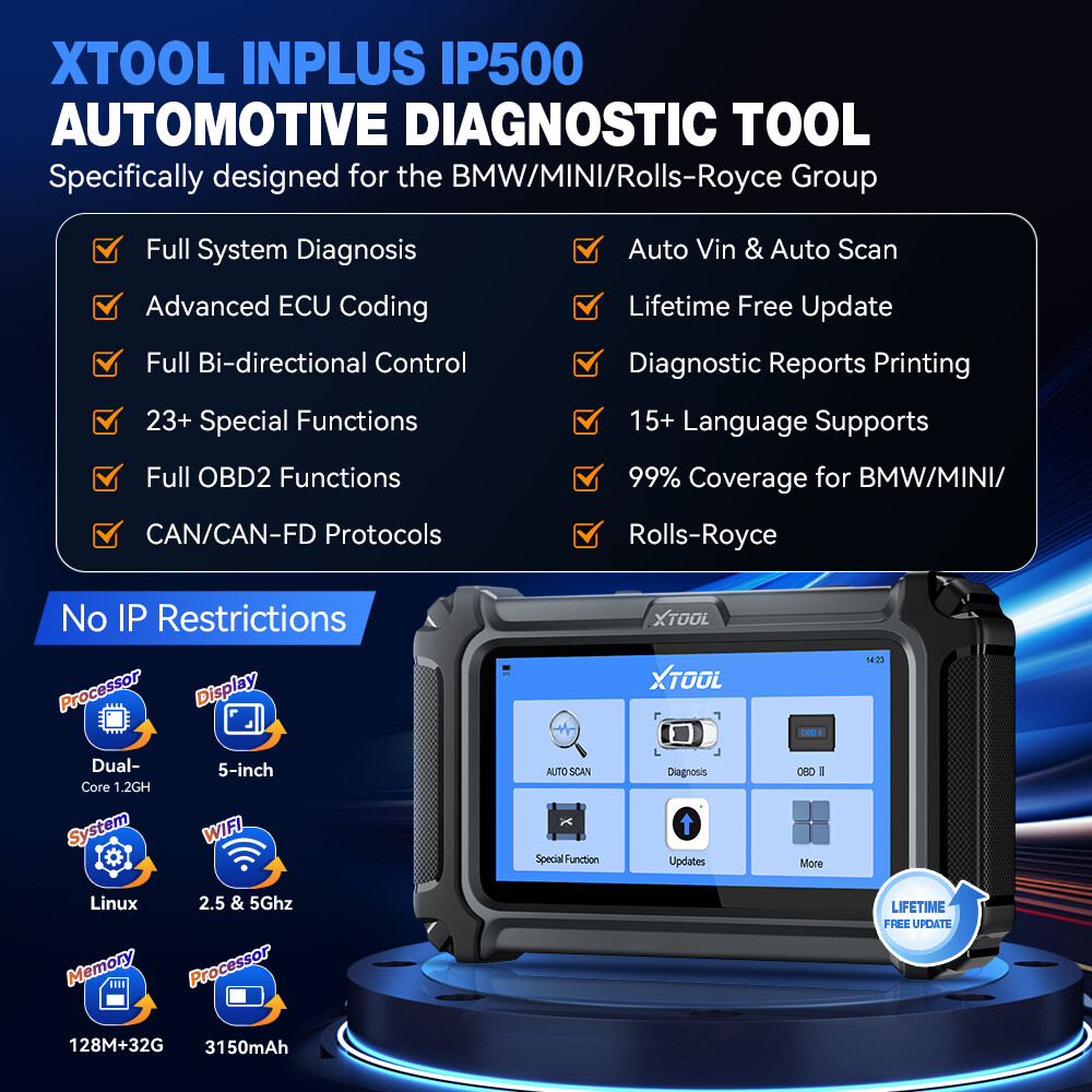 XTOOL IP500 Bidirectional Scanner ECU Coding Scan Tool for BMW/Mini/Rolls-Royce