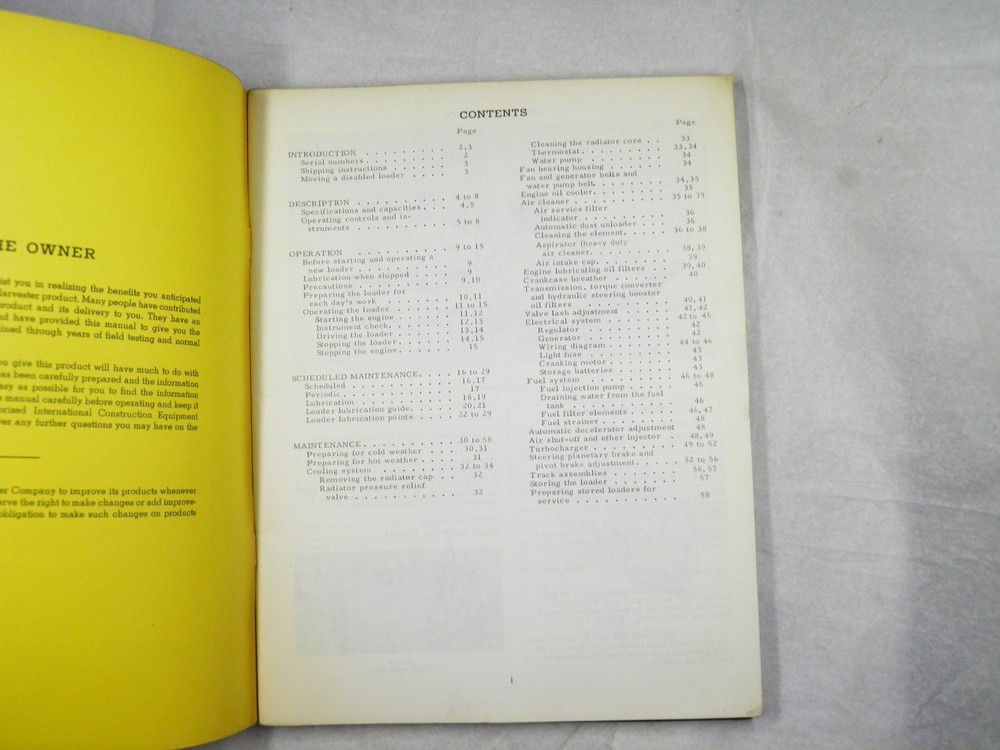 IH INTERNATIONAL 250 LOADER OPERATORS MANUAL