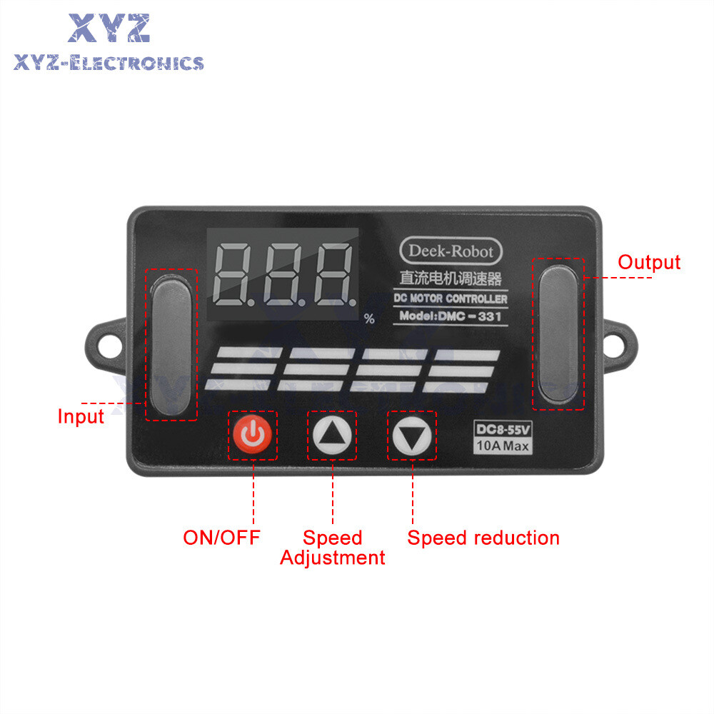 DMC-331 DC Motor Speed Control Switch Controller DC 8-55V Max 10A PWM Regulator