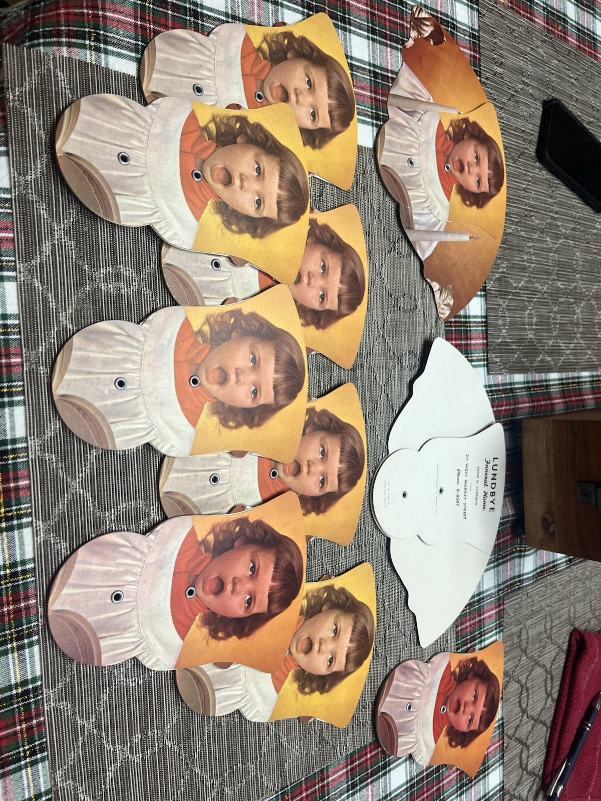 Vintage Lundbye funeral home fan...Orwigsburg PA. Lot