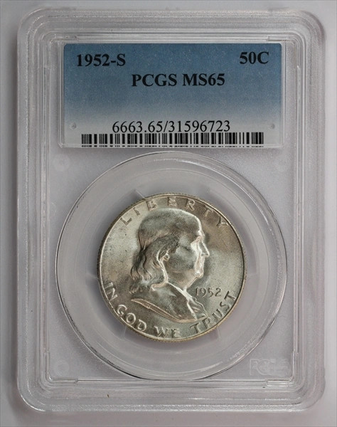 1952-S Franklin Half Dollar PCGS MS65