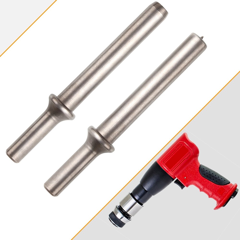 Heavy Duty 2-Piece Rivet Set for Pneumatic Air Hammer Chisel Bits