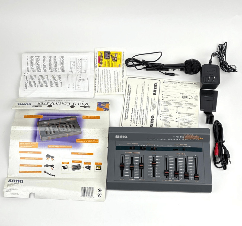NOS Sima Video Editmaster Edit Master Plus W/ Power Audio Cables & Microphone
