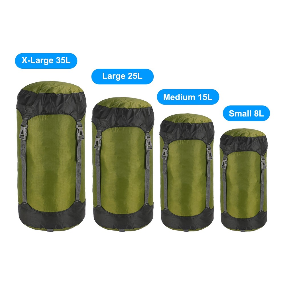 Compression Stuff Sack, 25L L Size Waterproof Sleeping Bag, Dark Green