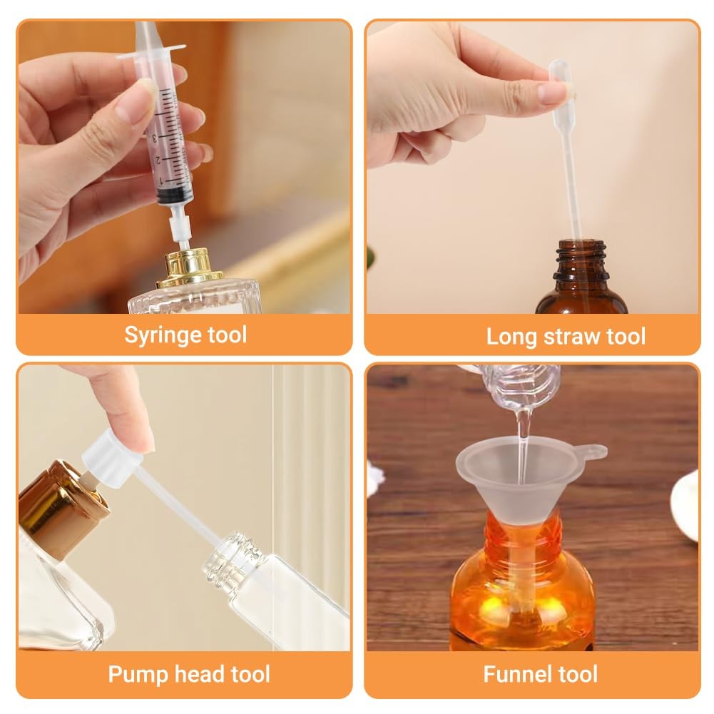 Perfume Refill Tool Kit, 10Pcs Plastic Perfume Dispenser Transfer Pump Set, Cosm