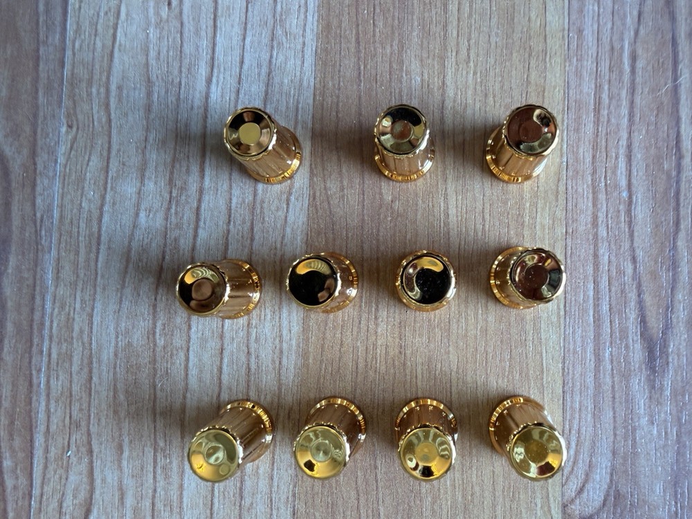 (11) Gold Chroma Cap Thin Encoder Knobs - for PUSH 2, SP404 MK2, Elektron & More