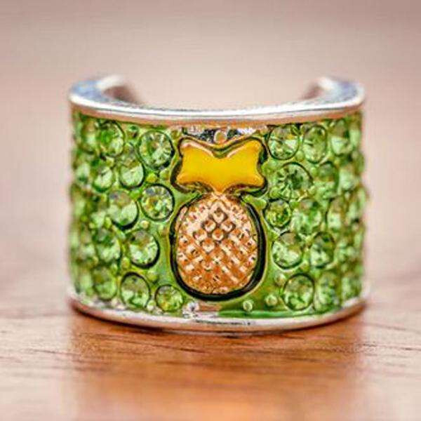 CharMED Stackable Personalize Stethoscope Bling Charm | Pineapple