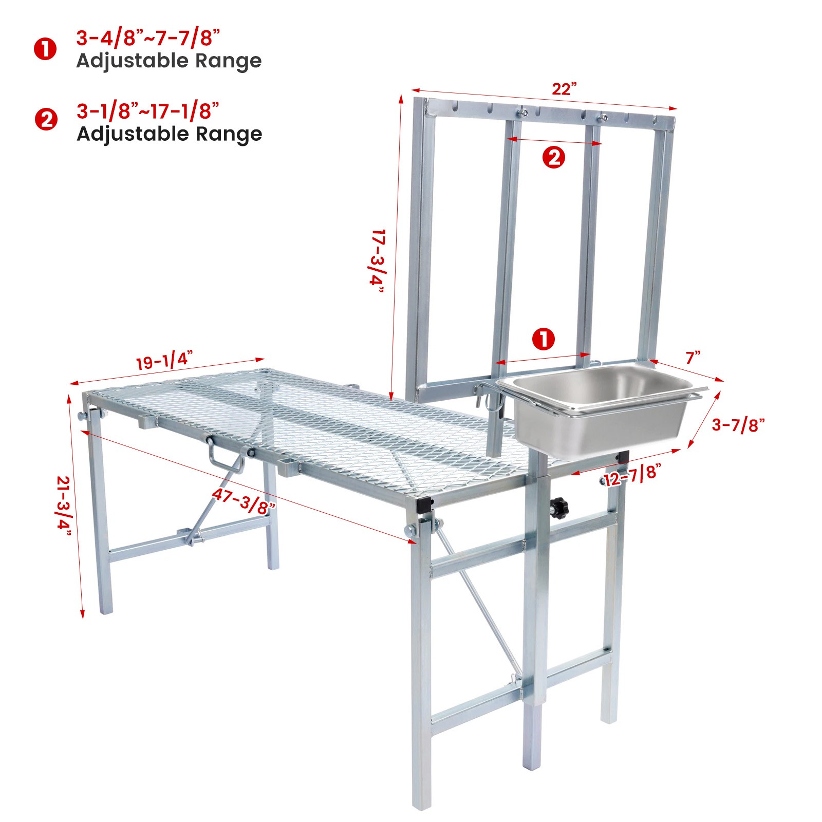 Adjustable Horned Milking Livestock Feeder Stand For Goats Trimming W/ Feeder