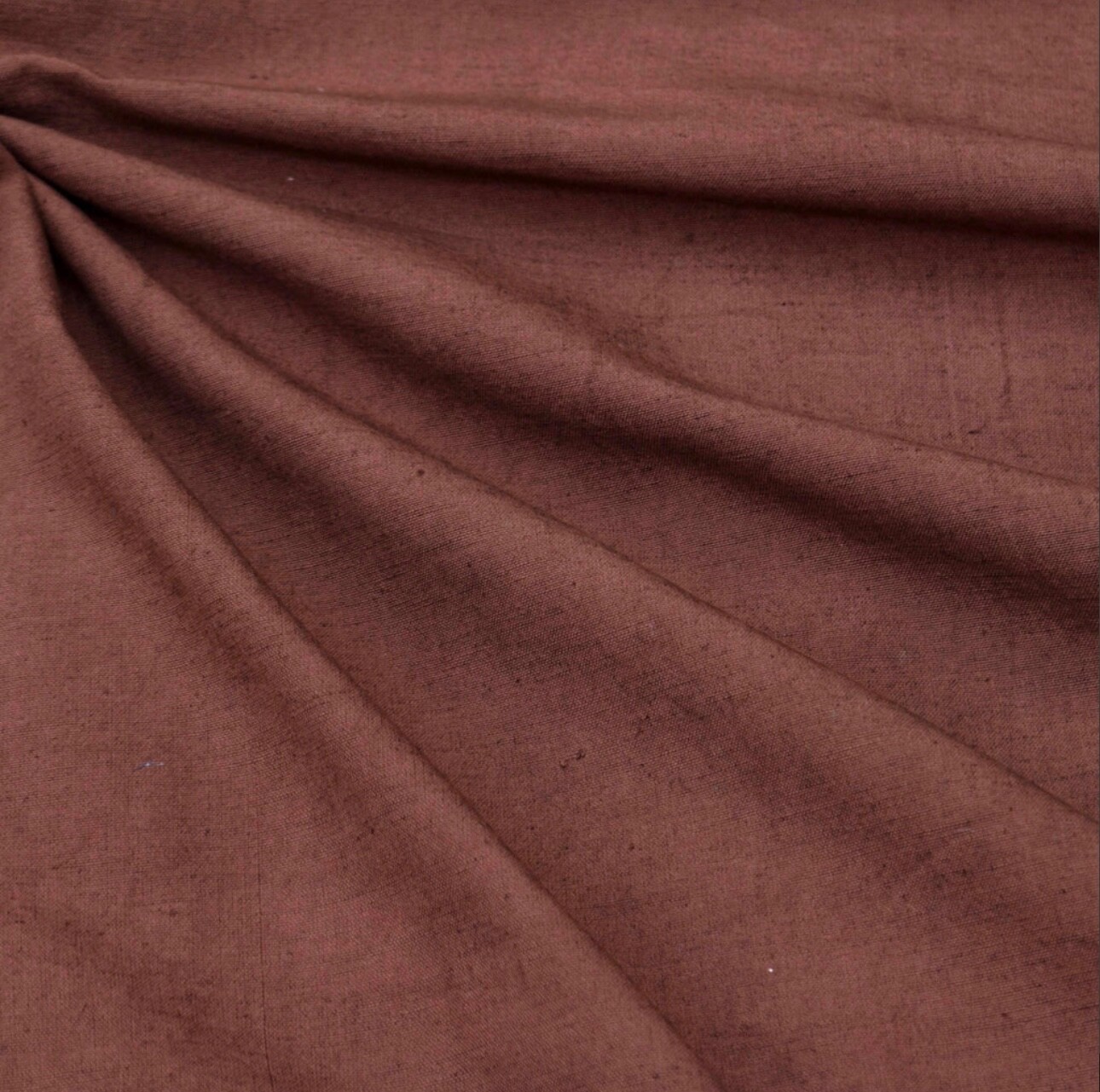 100% Flax Linen Fabric Medium Weight Piece Dyed in Coffee Color By the Yard