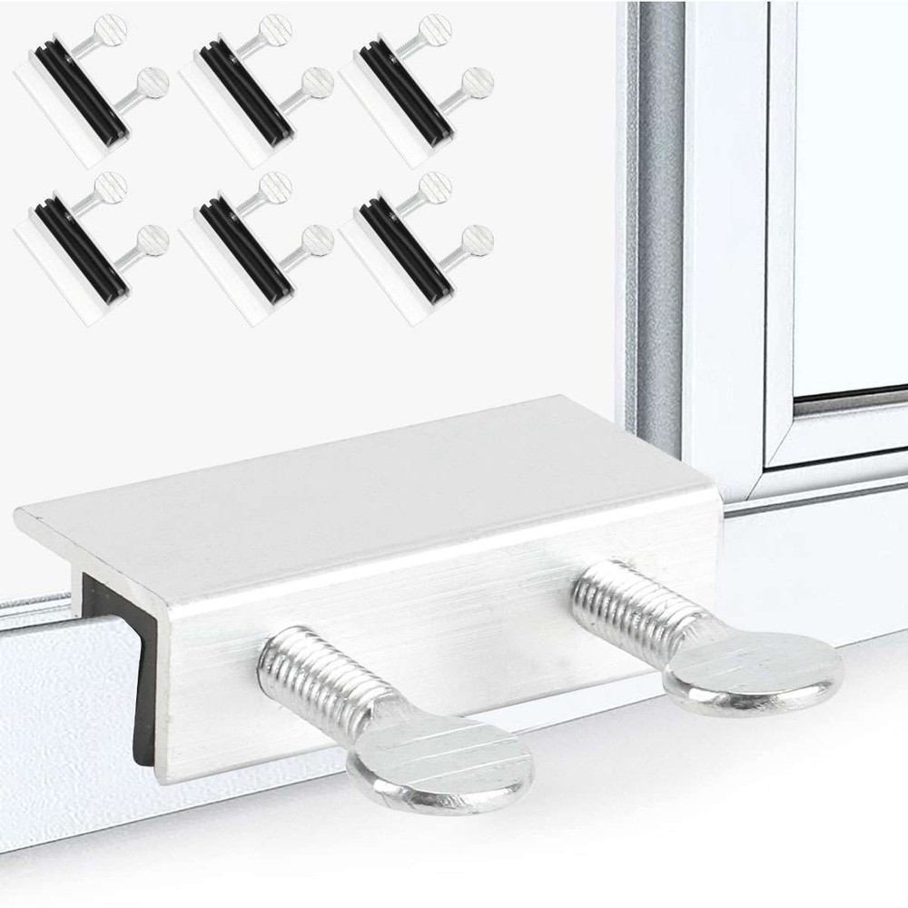 6Pcs Sliding Window Locks Child Proof Security Lock Stoppers Window Track Locks