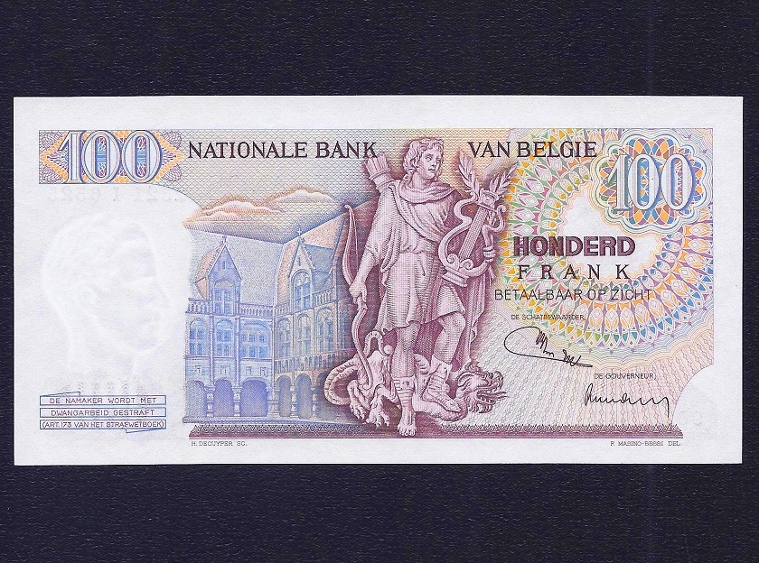 Belgium 100 Francs 1972 P- 134 ( Replacement ) UNC