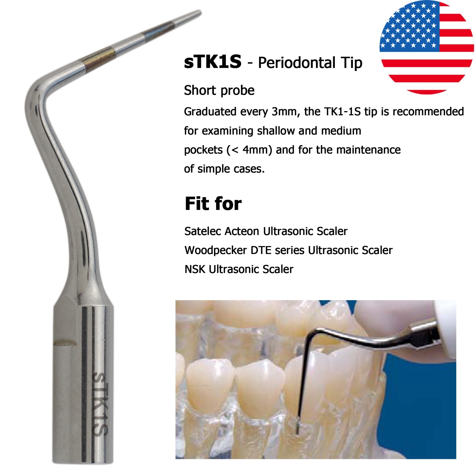 Dental ACTEON NEWTRON P5 XS Ultrasonic Scaler Handpiece Satelec Piezo Tips H3 1S