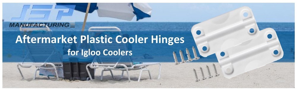 2 Pack Aftermarket Plastic Replacement Hinges for Igloo Cooler includes Screws