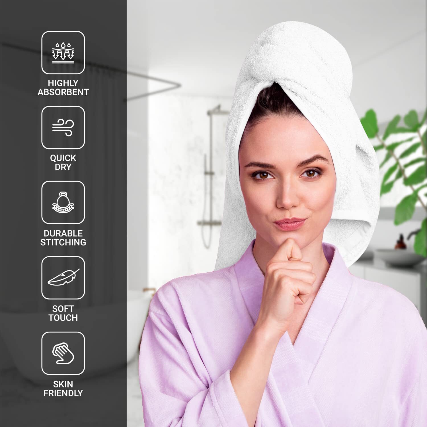 Extra Large Bath Towels Pack of 4 100% Cotton 27"x54" Highly Absorbent Soft