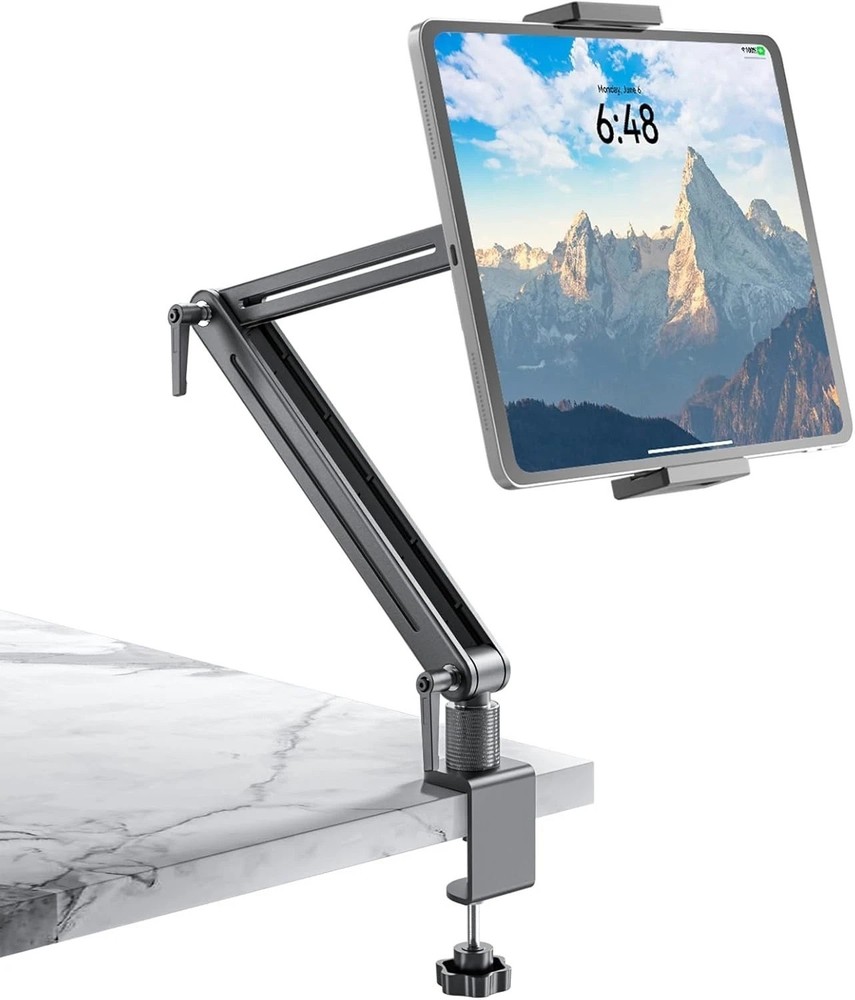 Rotating Tablet Mount Stand for Desk - Adjustable Arm Holder
