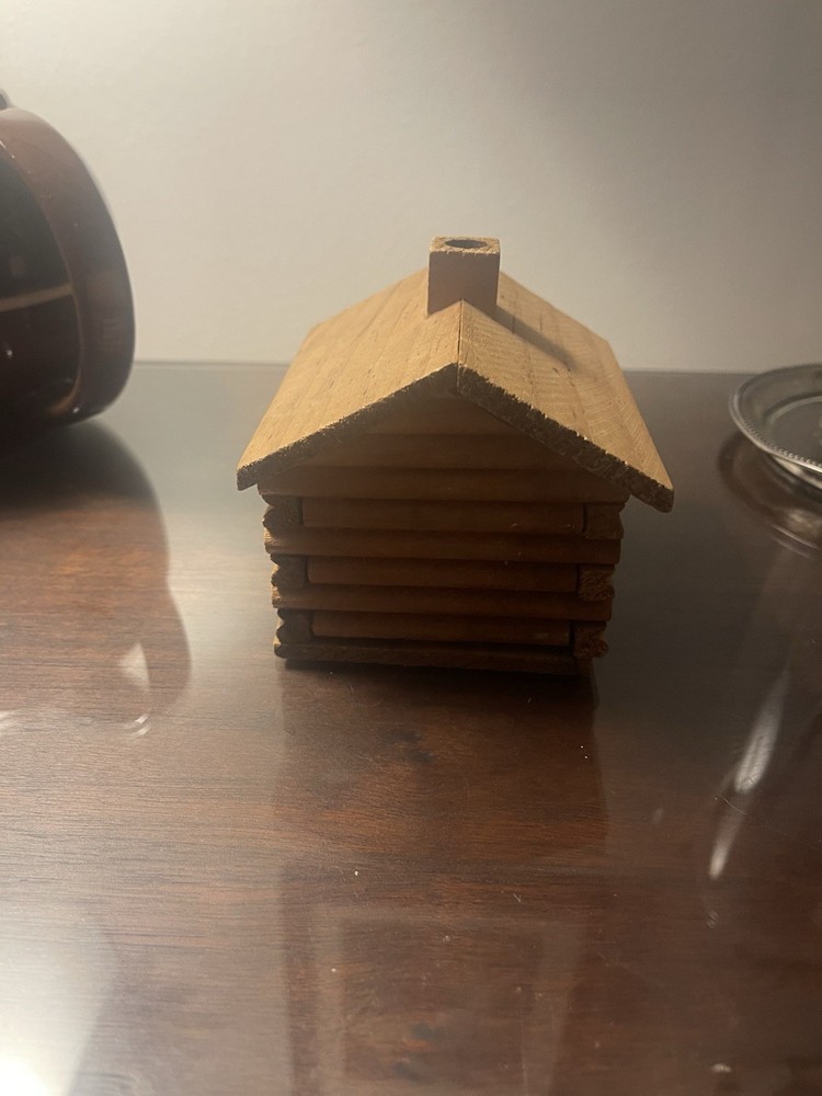 Vintage Log Cabin Cone Incense Burner