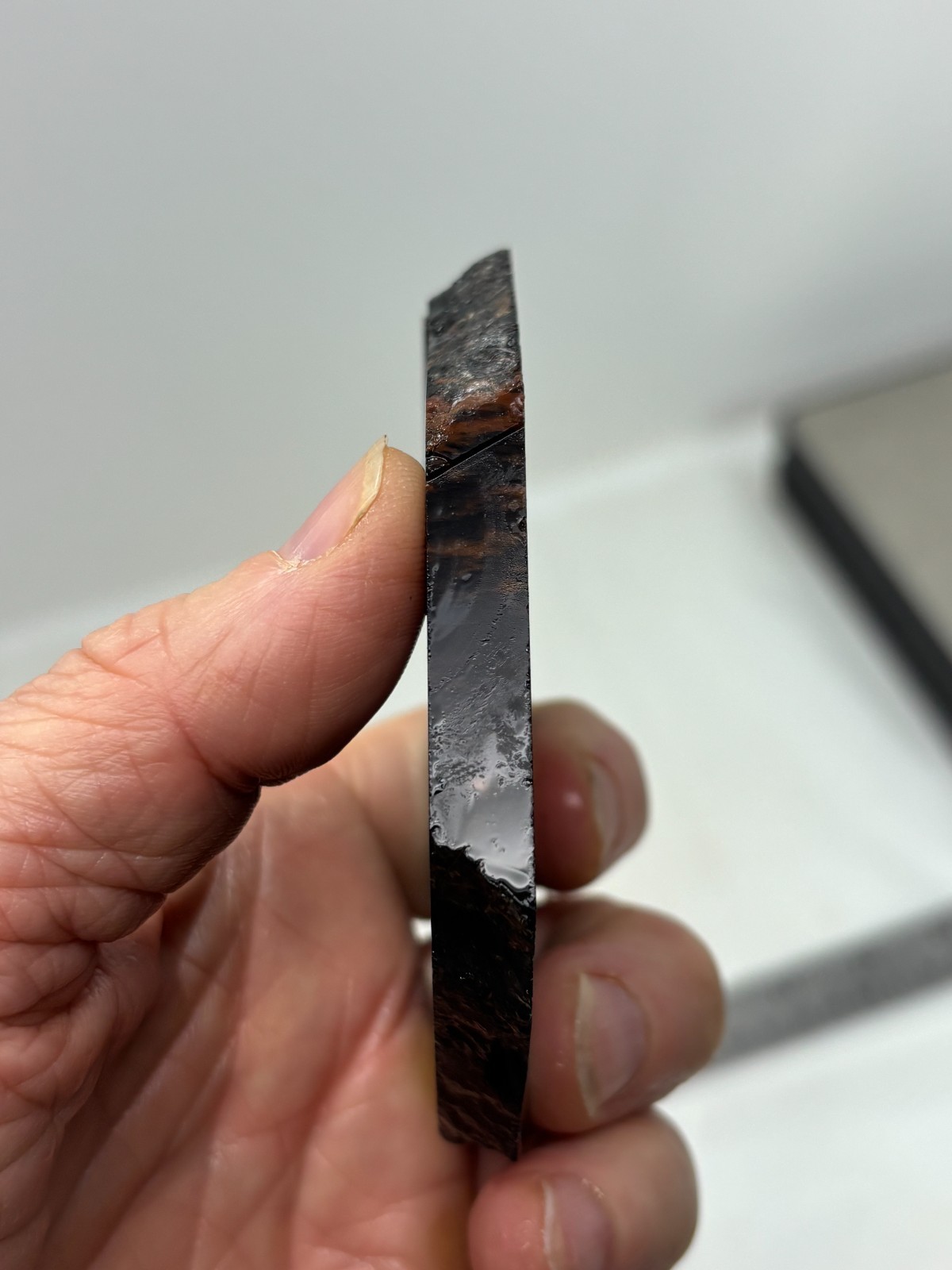 Tri-flow Sheen/Lace Obsidian Slab Lapidary Cabbing Knapping Combo ship avail