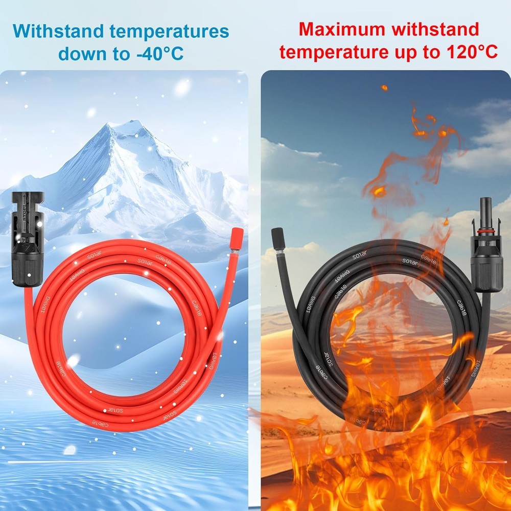 10AWG Solar Extension Panel Cable - 30FT Wire with