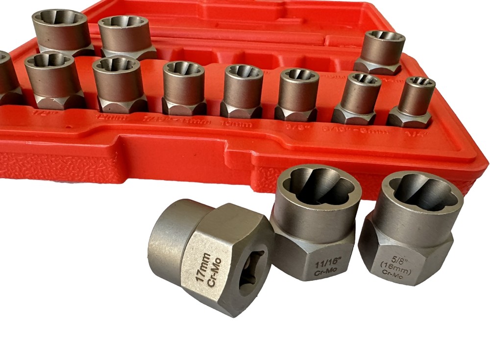 14pcs 3/8" Drive Impact Bolt Extractor Set Nut Remover Extraction Socket Cr-MO