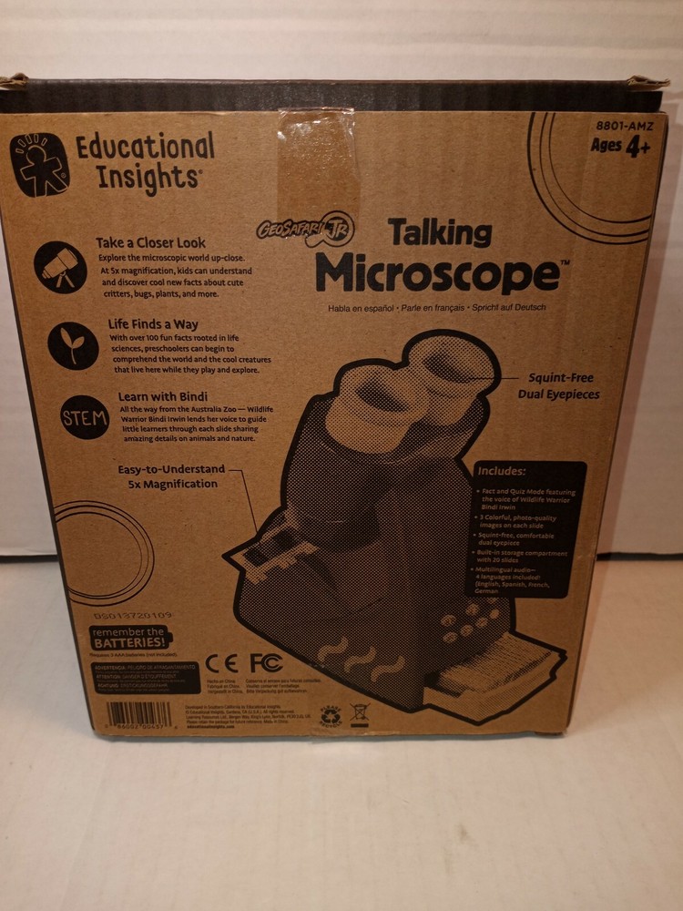 GeoSafari Jr. Talking Microscope, Featuring Bindi Irwin, Microscope for Kids, S