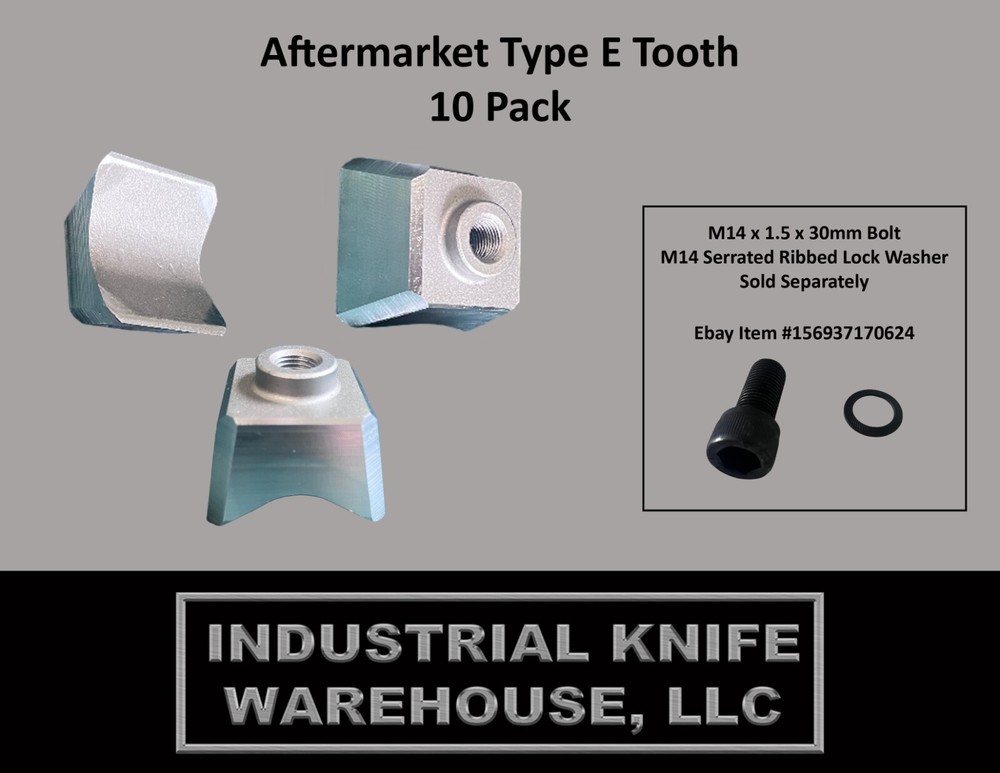 Fae/Cat Forestry Mulcher Type E Teeth - 10 Pack