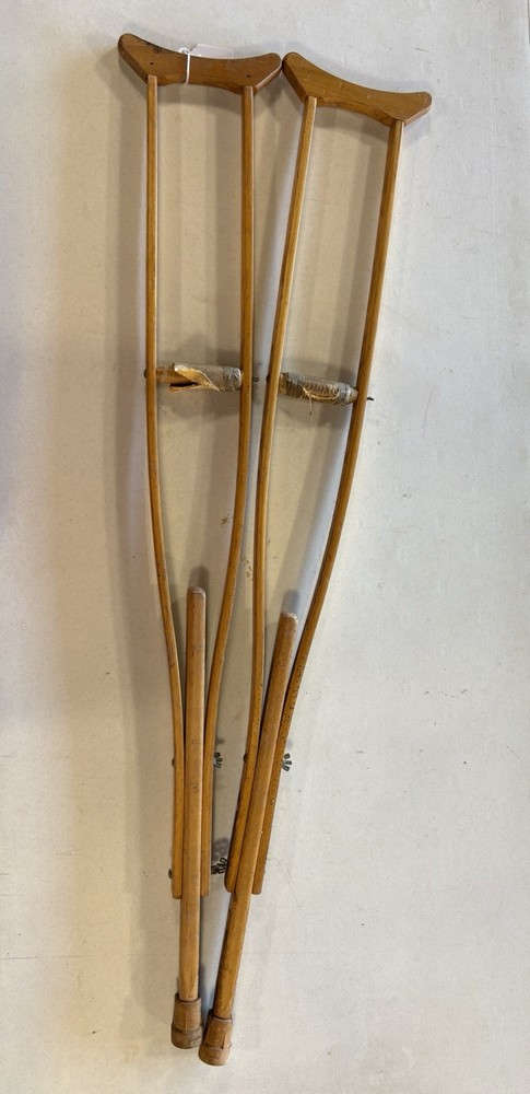 Vintage Wooden Crutches 46” Tall