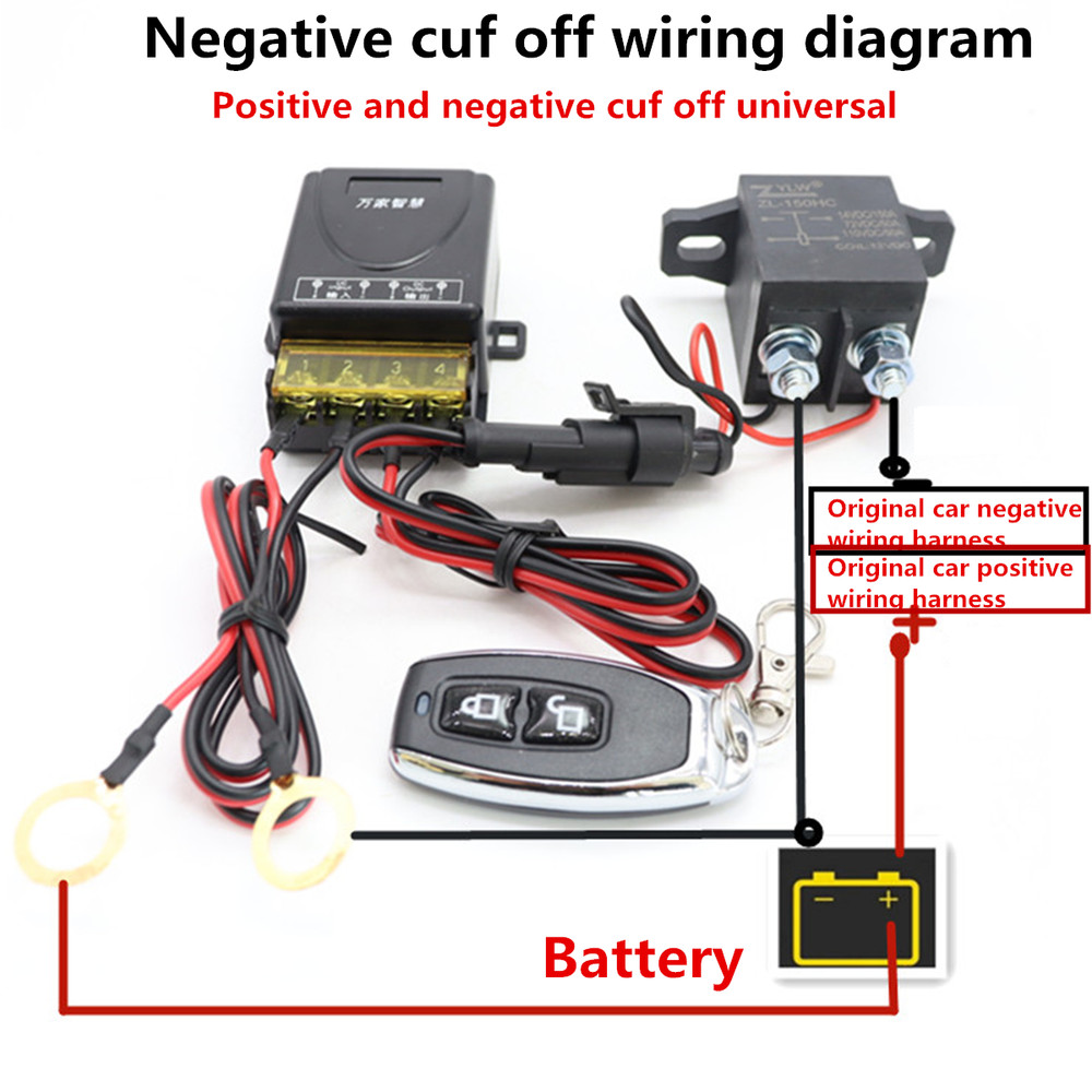 Wireless Remote Car Battery Disconnect Switch Cut Off Isolator Master Power Kill