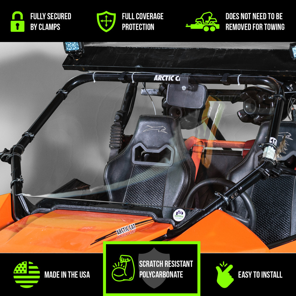 TERRARIDER ARCTIC WILDCAT FULL UTV WINDSHIELD - AR 3/16"