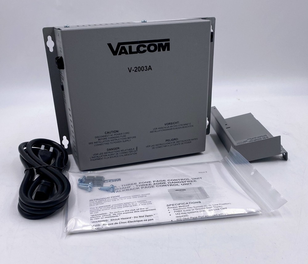 Valcom V-2003A 3-Zone One-Way Page Control Unit