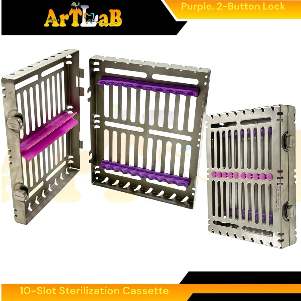 Sterilzation Cassette Box for 10 Instruments, Detachable, Button Lockable (1pc)