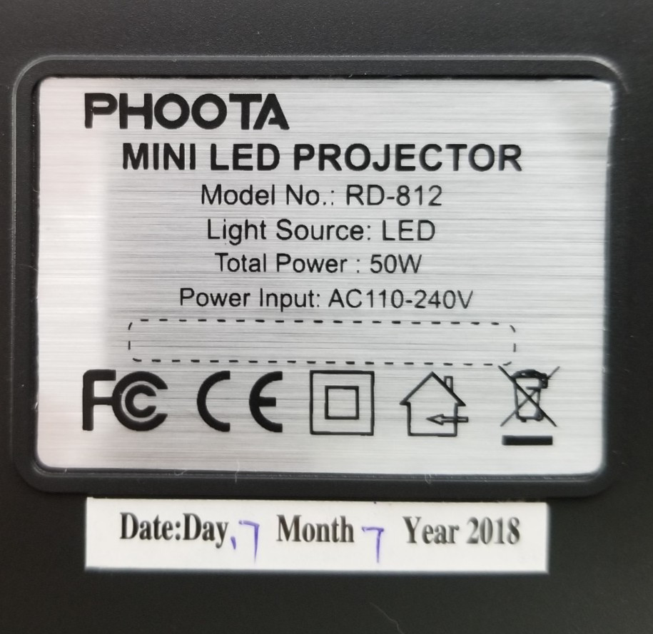 PHOOTA Mini LED Projector Model RD-812