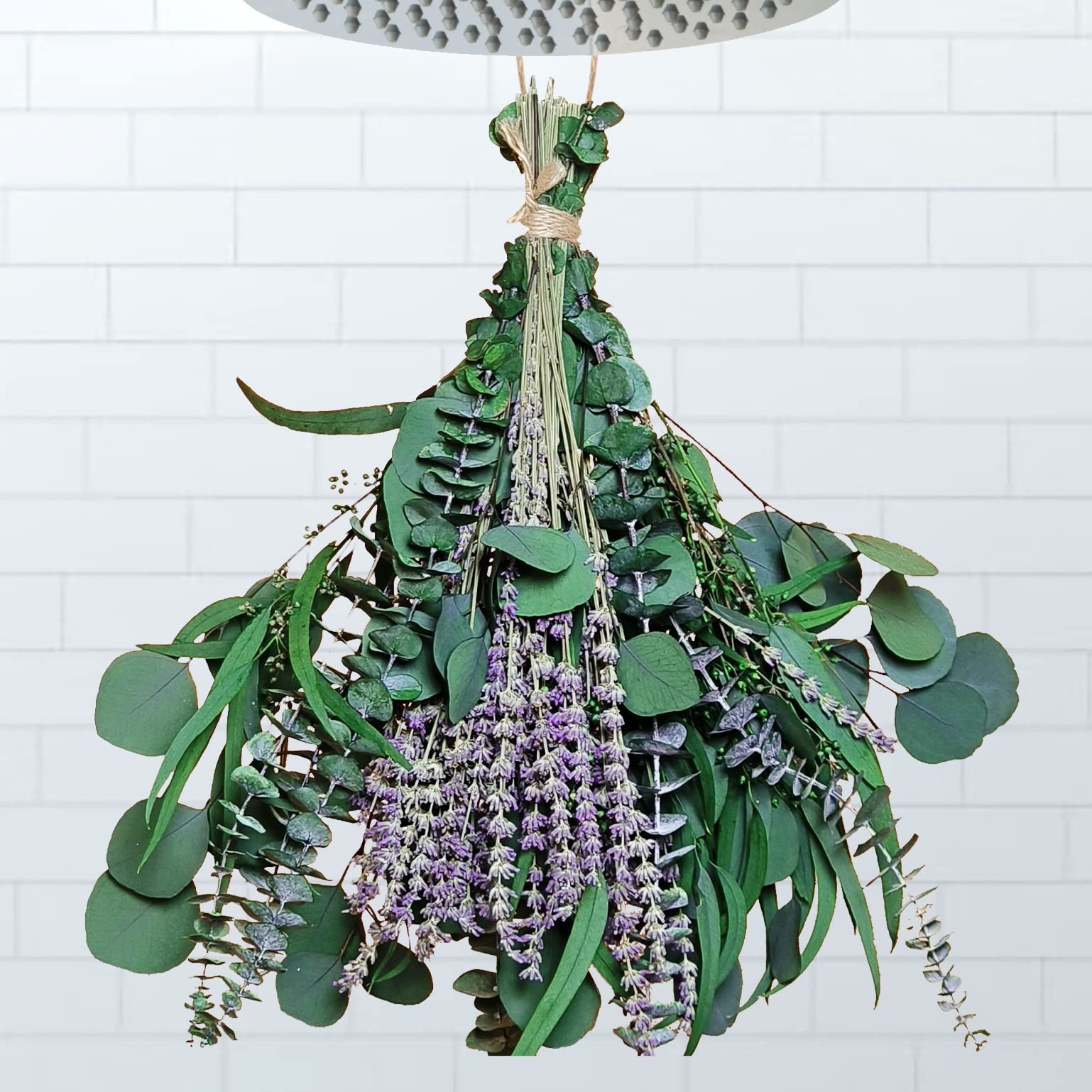 26 PCS Mix Dried Eucalyptus  Lavender Flowers Bundles for Shower, 17 Natural