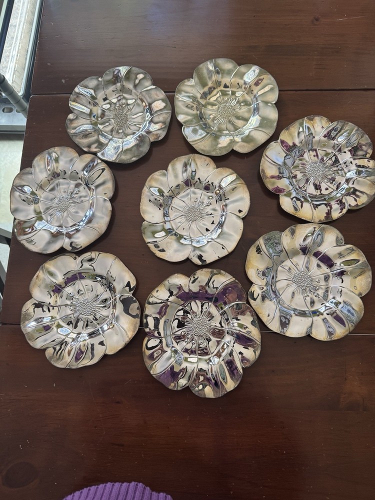 Vintage International Silver Co. Poppy Flower Plate 7.5”   Retro Home Decor Art