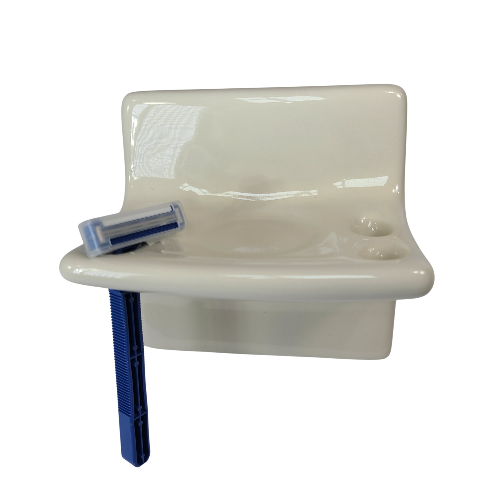 Vintage Beige Bone Almond Ceramic Tile Toothbrush Holder Tumbler Cup Tray Retro