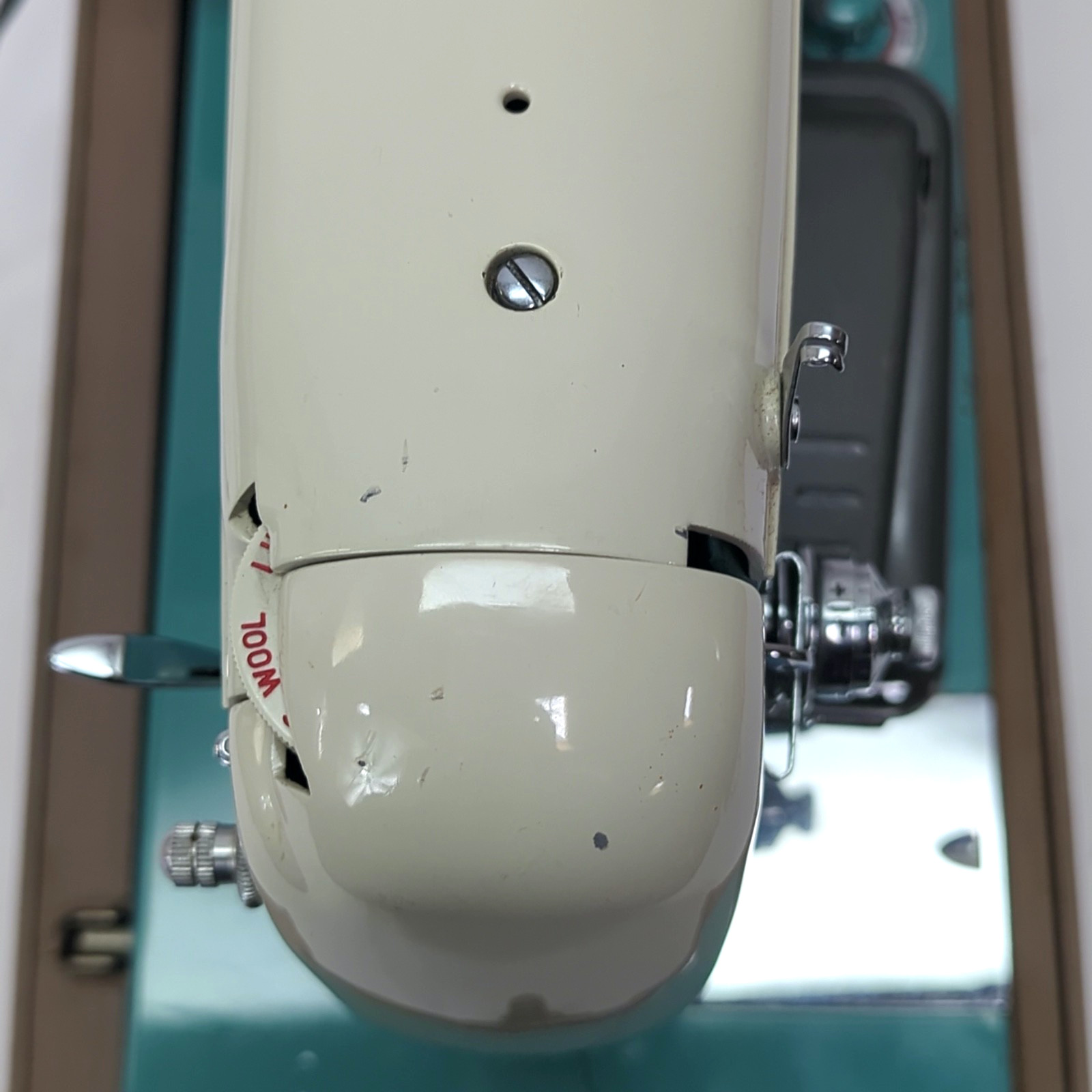 Vintage Brother Model 190 Turquoise Metal Case Robust Durable Straight Stitch