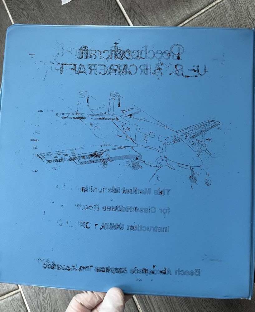 Beachcraft U-8 Aircraft Training Manual for Classroom Training Reference Only Og