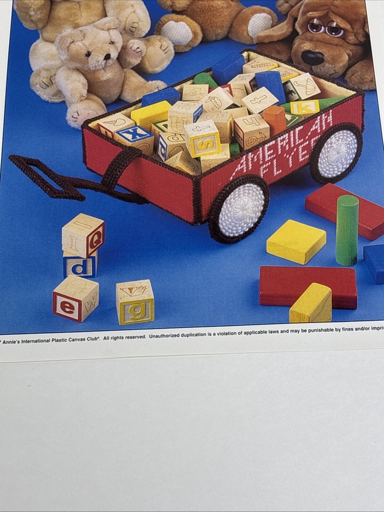 Toy Wagon Annie's Attic Plastic Canvas Pattern Page