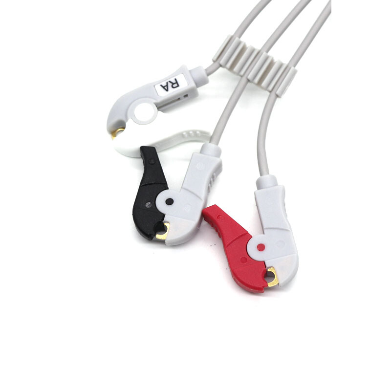 3 Leads ECG cable compatible with Philips EKG Electrode cable electrocardiograph
