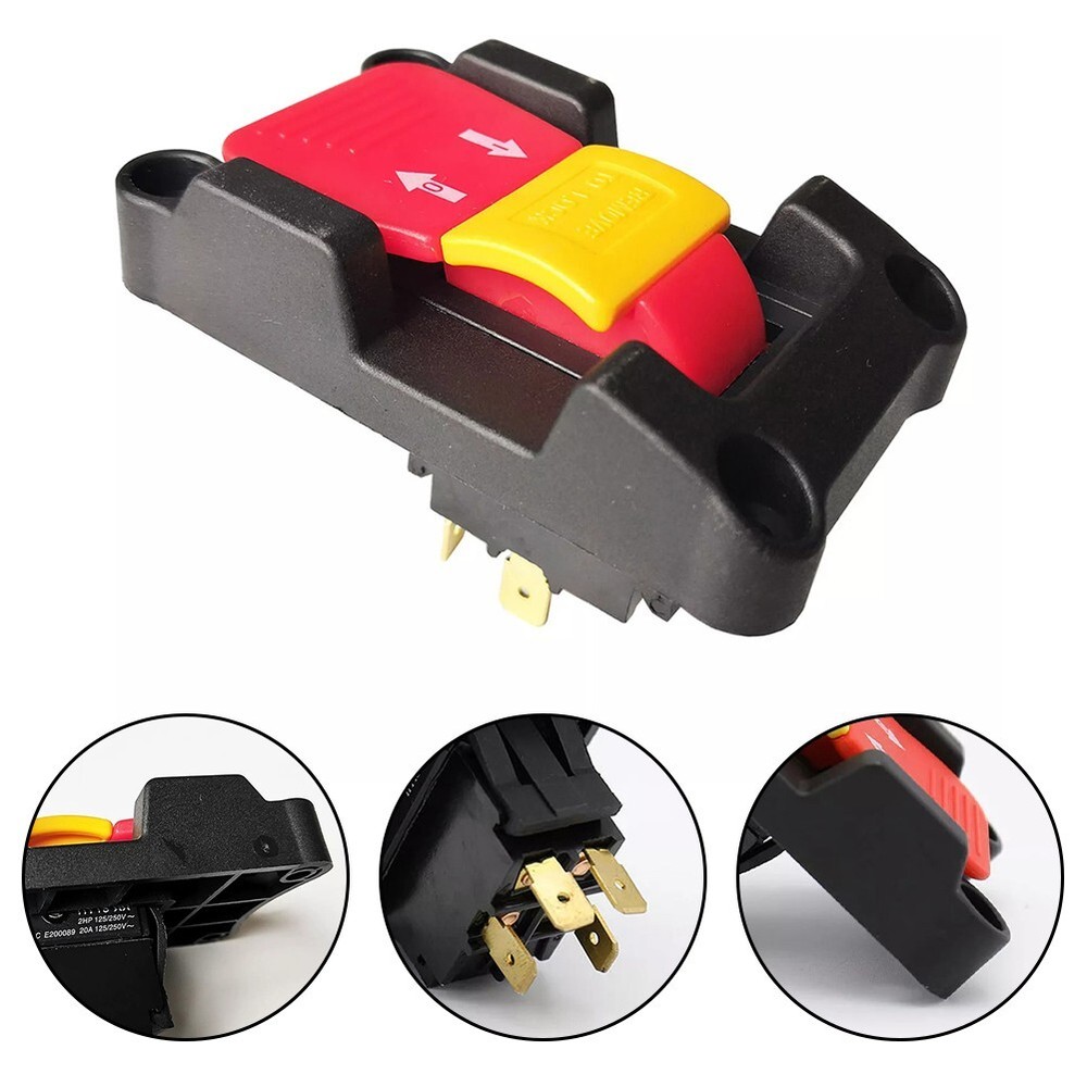 Locking Key Switch 20A DPDT Pushbutton Switch for Table Saws and Routers