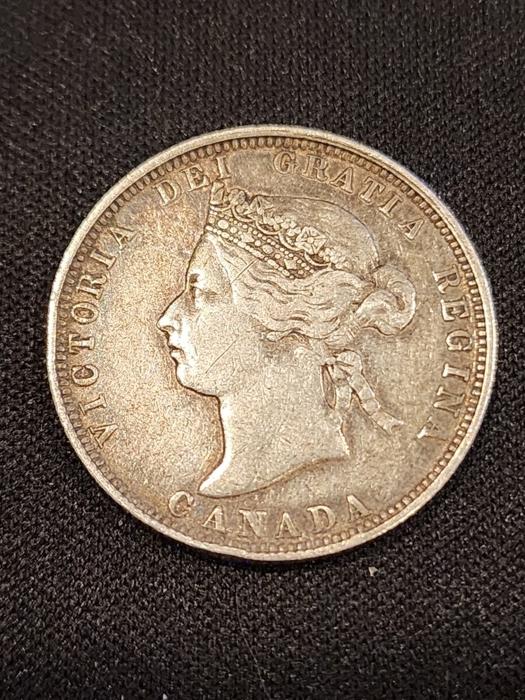 1882H Canada 25 Cents Silver Coin